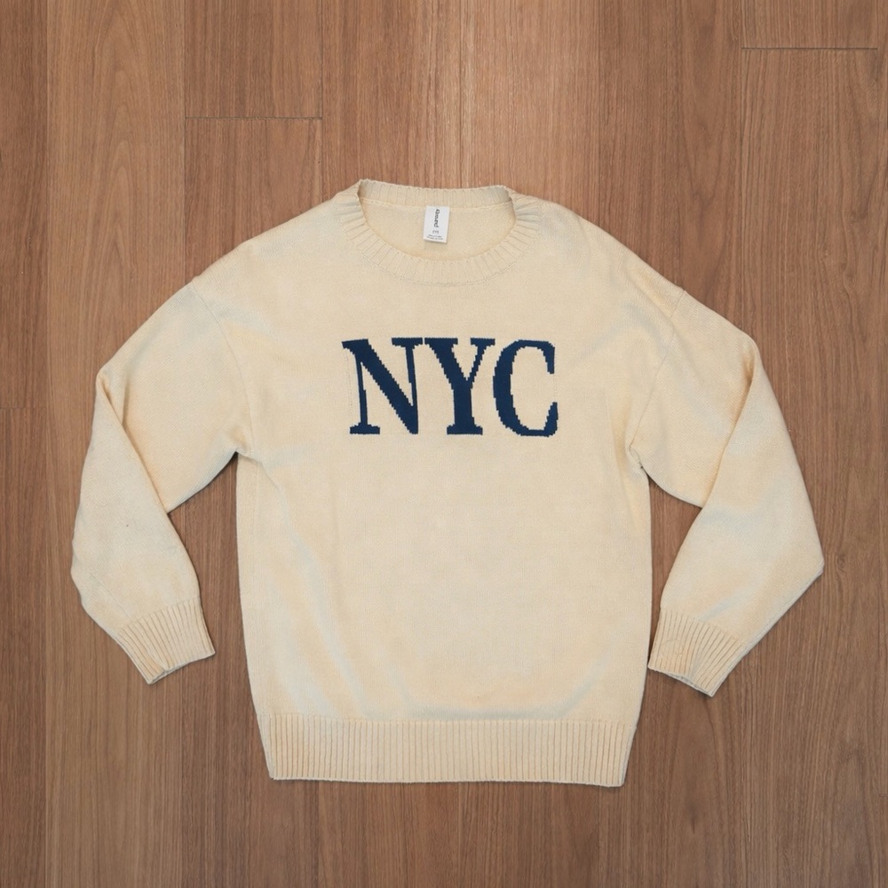 Abound NYC Cream & Navy Sweater